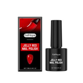Eelhope Red Jelly Nail Polish Long Lasting Quick Drying Clear Jelly Red Nude Jelly Water-Based Nail Polish