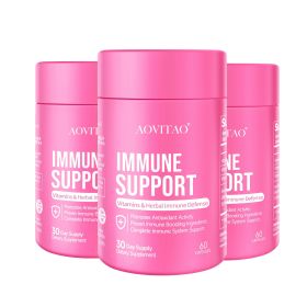 Natural Herbal Immune Defense Immunity Vitamins Supplement Booster And Mushroom Supplement With Lion's Mane, Reishi, Chaga, Cordyceps, Turkey Tail & M (Option: Immune Support-60Count 3Packs)